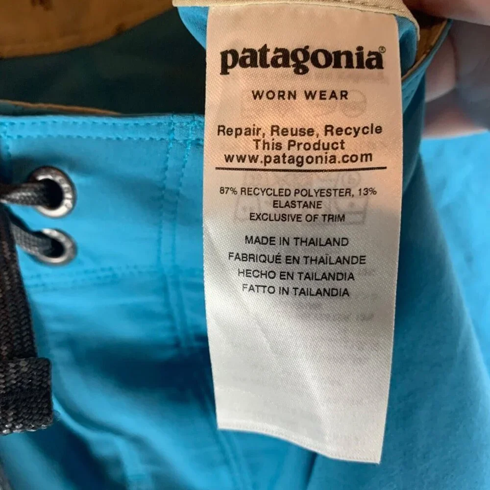 Patagonia Men's Light and Variable Blue Swimming Trunk Board Shorts Size XL 9004